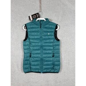 Little Donkey Andy Women's Teal Green Puffer Vest Size M Casual Outdoor‎ Zip